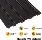 Slat Wall Panels 8x4 ft, Heavy-Duty PVC Garage Slatwall Panel with Trim & Screws, Interlocking Black Wall Panels, Garage Wall Organizer Slat Board PVC Wall Panel for Tools and Sports Equipment Storage