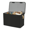 Large Toy Box with Flip-Top Lid, Collapsible Storage Organizer Bins with Dividers and Handles, Kids Bin Chest Baskets for Toys, Playroom Organizers, Nursery 25"x13" x16" (Black)