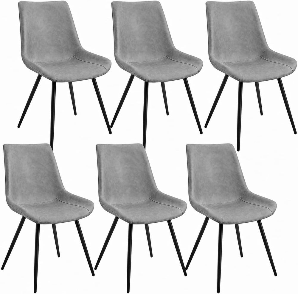 Yaheetech Dining Chairs Set of 6 Mid Century Modern Kitchen Chairs Gray