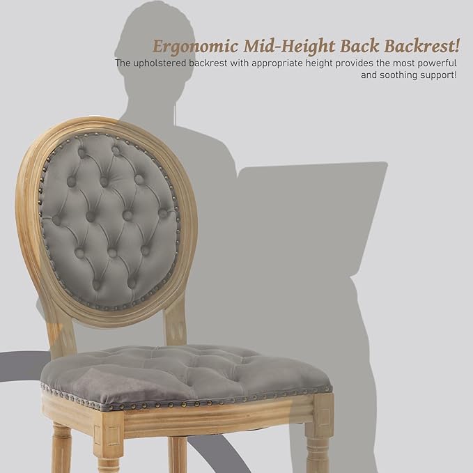 French Country Dining Chairs Set of 4,Farmhouse Upholstered Dining Room Chair...