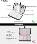 Small Jewelry Box, Travel Jewelry Case Portable Jewelry Boxes for Women, 2-Layer Jewelry Travel Organizer, Gift for Women Girls, Black B
