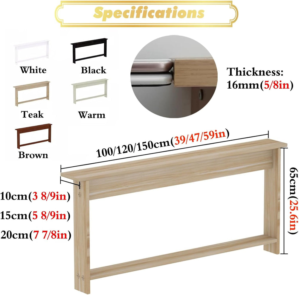 Brown Behind Couch Sofa Tables Narrow Long Skinny, Compact Small Side Table w...
