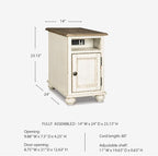 Signature Design by Ashley Realyn French Country Chair Side End Table with Outlets & USB Ports, Cream