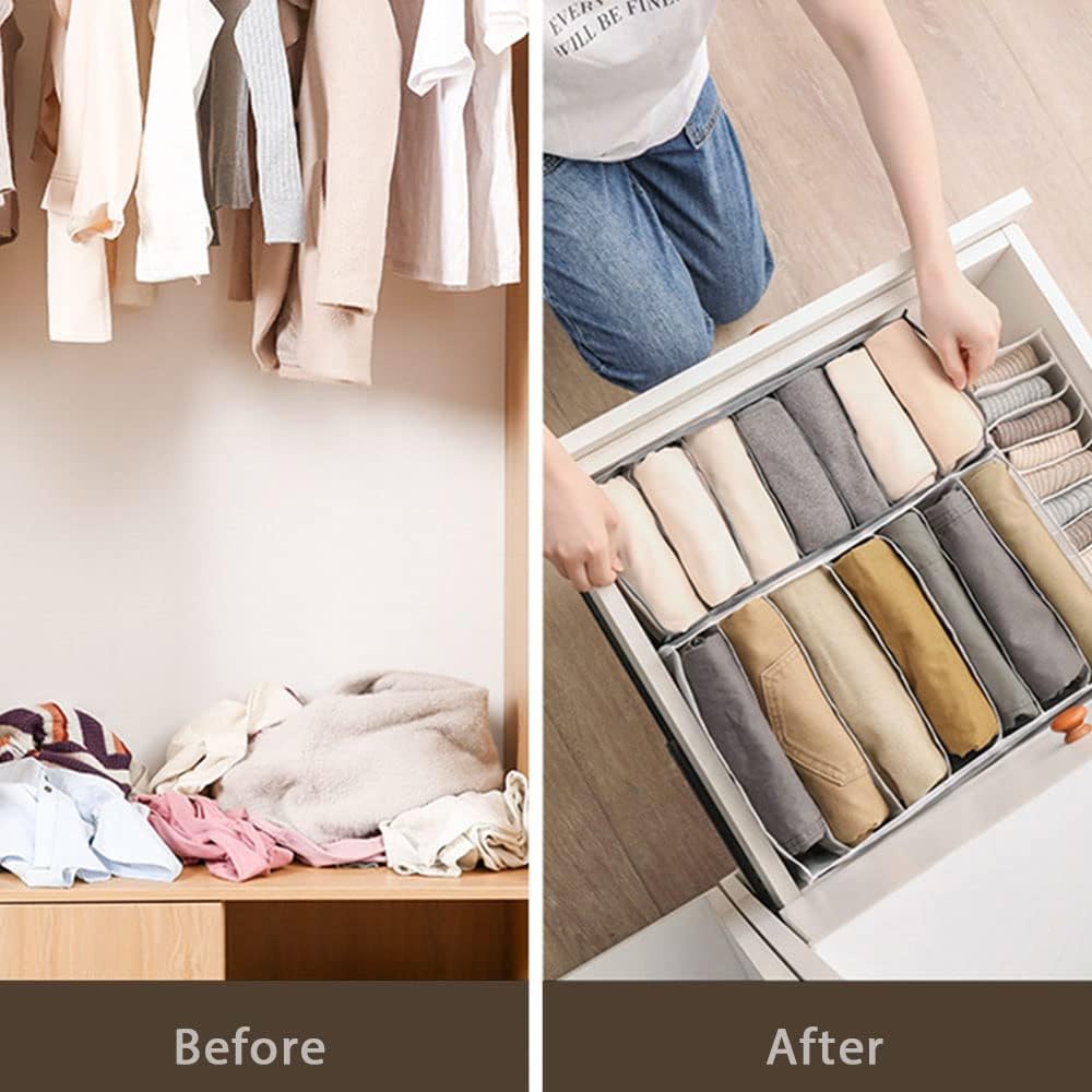 Bra Organizer for Drawer, 2 Pack Bras Storage Organizer with Compartments, Drawer Organizer for Bras (Black, 2PCS Bra)