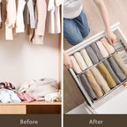 Bra Organizer for Drawer, 2 Pack Bras Storage Organizer with Compartments, Drawer Organizer for Bras (Black, 2PCS Bra)