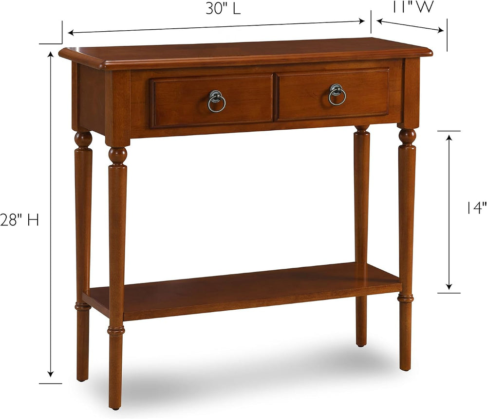 Leick Home Coastal Console Table, Solid Wood, with Drawer and Shelf, for Entr...