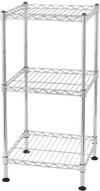 Three-Layer Kitchen Storage Rack, Floor-Standing Multi-Layer Storage Shelf, Household Bathroom Balcony Metal organizing Rack, no-Installation Adjustable Multifunctional Storage Rack
