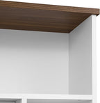 95.5" W Wall Unit Entertainment Center with Bookshelves for TVs up to 80", Modern TV Stand Media Console with Electric Fireplace Cabinets, Adjustable Shelves for Living Room (White+Walnut/F)