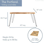 Sleekform Wood Folding Table - Portable Folding Desk - No Assembly Easy Fold Desks for Small Spaces - Space Saving Collapsible Computer Tables for Work, Writing, Crafts