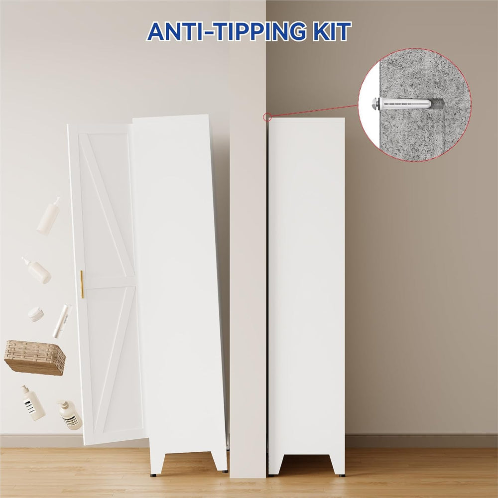 COFaR Metal Pantry Cabinet with Doors, Farmhouse 71'' Tall Storage Ca...