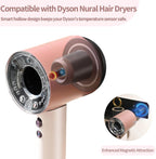 Dyson Hair Dryer Holder, Hair Dryer Wall Mount Hanger for Supersonic Nural, 5 Attachments Magnetic Aluminum Anti-Scratch Dyson Blow Dryer Holder with Cord Hook, No-Drill/Screw Installation UEMUSI