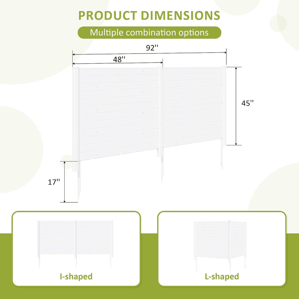 Privacy Fence Panels, 48''W x 45.4''H PVC Air Conditioner Fen...