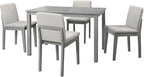 Poundex 5 Piece Dining Set in Gray