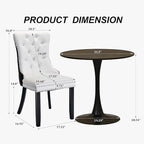 SoarFlash Kitchen Table and Chairs for 2, 31.5" Dining Table Set for 2 with Leather Upholstered Chairs, 3 Piece Round Kitchen Table Set, Dining Room Table Set for Small Space, Apartment, Black/White