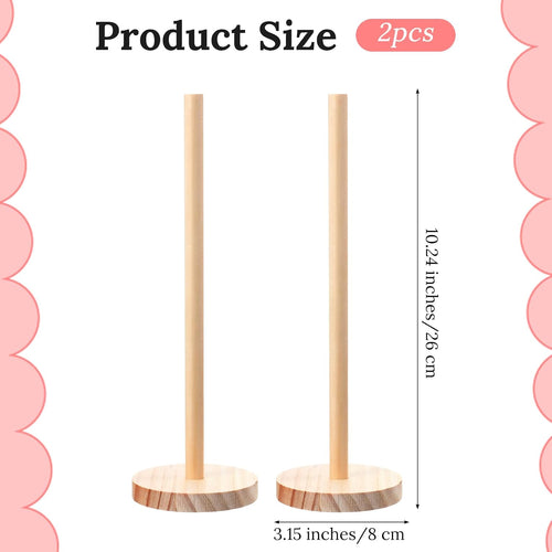 2 Pcs Scrunchie Holder Stand Hair Tie Organizer Vertical 15-20 Scrunchies Hairs Accessories Organizer Display Scrunchy Wood Hair Tie Holder Storage for Women Bathroom Bedroom Decor