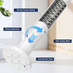 No Drilling Closet Rod, 27.5-82 Inches Hanging Closet Rod for Clothes, Closet Bar & Pole Heavy-duty, Closet Rods for Hanging Clothes For Closet Wardrobes Bathroom Laundry RV Curtains,White