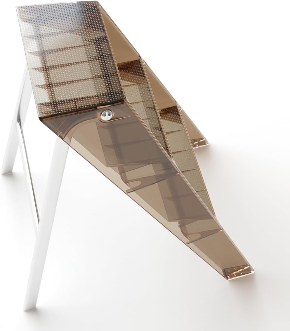Home Folding Ladder Frame Indoor (Brown) Multi Functional Thick Folding Ladder Stool Simple Creative Anti Slip Plastic Edge Table Ladder Frame