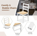 COSTWAY Dining Table Set for 4, Wood Kitchen Table Chairs Set with Rubber Wood Legs, Space-Saving Design, Modern 5-Piece Dinette Set for Small Place, Kitchen, Dining Room, Restaurant (Natural)