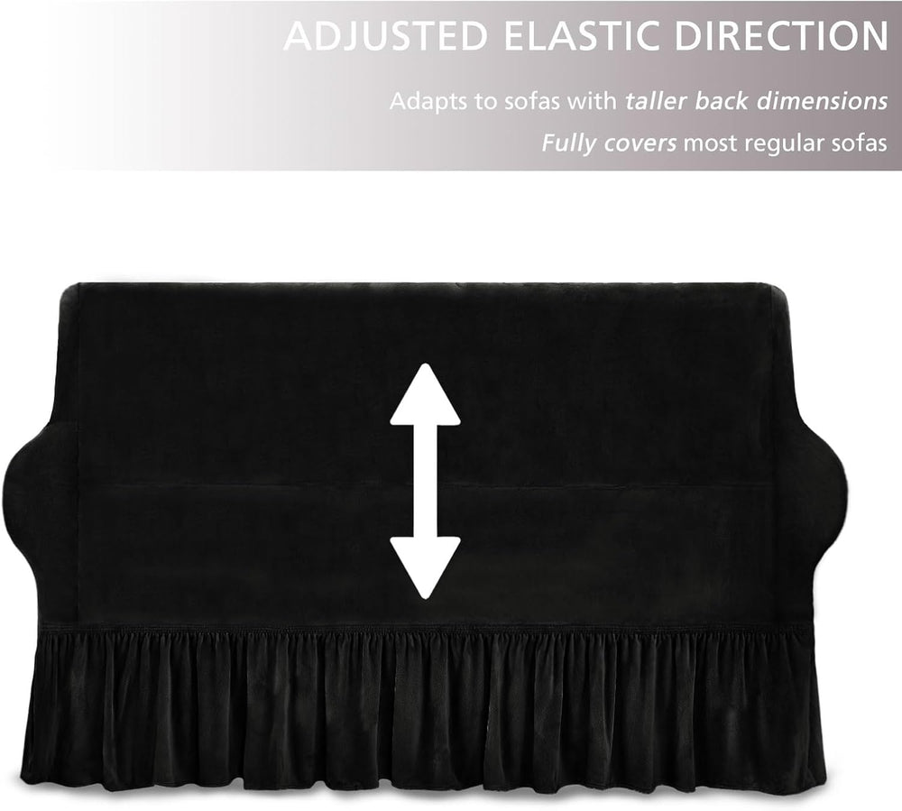 NICEEC Black Armchair Covers Arm Chair Cover Armchair Slipcovers with Skirt