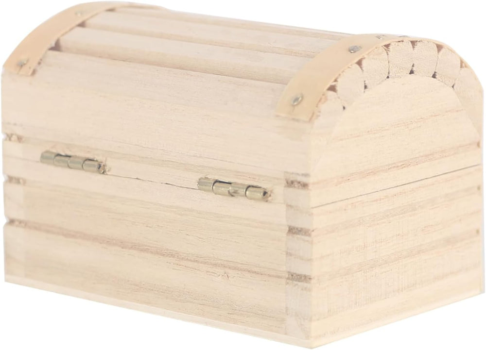 Make Market 3.5” Unfinished Wood Treasure Chest - Ready-to-Decorate Wood Box ...