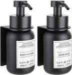 2-Pack Shower Soap Dispenser Set with Pump and Wall Mount, 8.5 Oz Soap and Lotion Dispenser Set with Waterproof Labels,Black