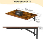 GOYLSER Wall Mounted Folding Table Floating Desk for Small Spaces, Fold Down Laundry Wall Table with Brackets