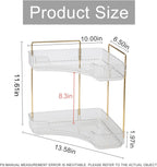 Corner Bathroom Countertop Organizer, Vanity Trays for Counter, Makeup Organizers, Perfume Tray, Kitchen Spice Rack, (Clear, 2 Tiers)
