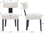 Linen Dining Chairs Set of 2 Modern Dining Chair with Black Wood Legs, Upholstered Dining Chairs for Dining Room, Kitchen, Vanity, Living Room, Beige