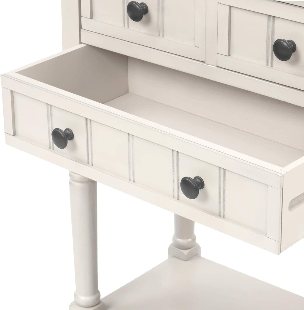 Merax Slim Console Table with Storage, 2 Tier Sofa Table with 3 Drawers and 1...