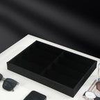 Julysky Sunglass Organizer Tray,8 Grids Watch Holder Display Jewelry Tray for Drawer, Jewelry Display Organizer Tray Box for Men （Black