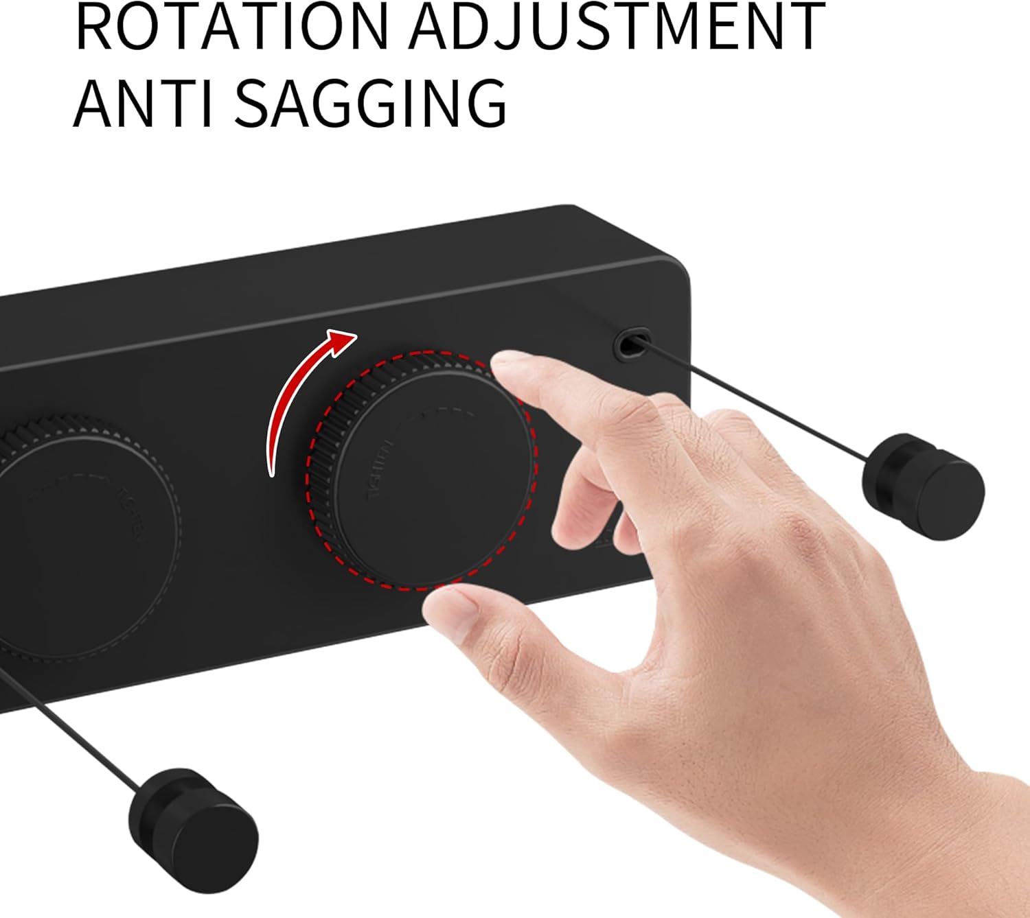 JOOM Retractable Clothesline Indoor Outdoor Clothes Line - Heavy Duty Clothes Drying Laundry Line - Wall Mounted Drying Rack - Air Dry Clothing Lock to Prevent Sagging (Two line,Black)