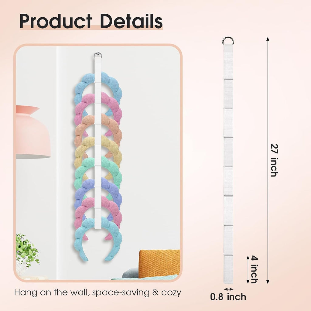 3 PCS Headband Holder Organizer for Girl，headband storage，Hanging Hairband Storage for Women，Headband organizer，White Hair Hoop Display Hair Accessories Organizer Bedroom College Dorm Decor ﻿