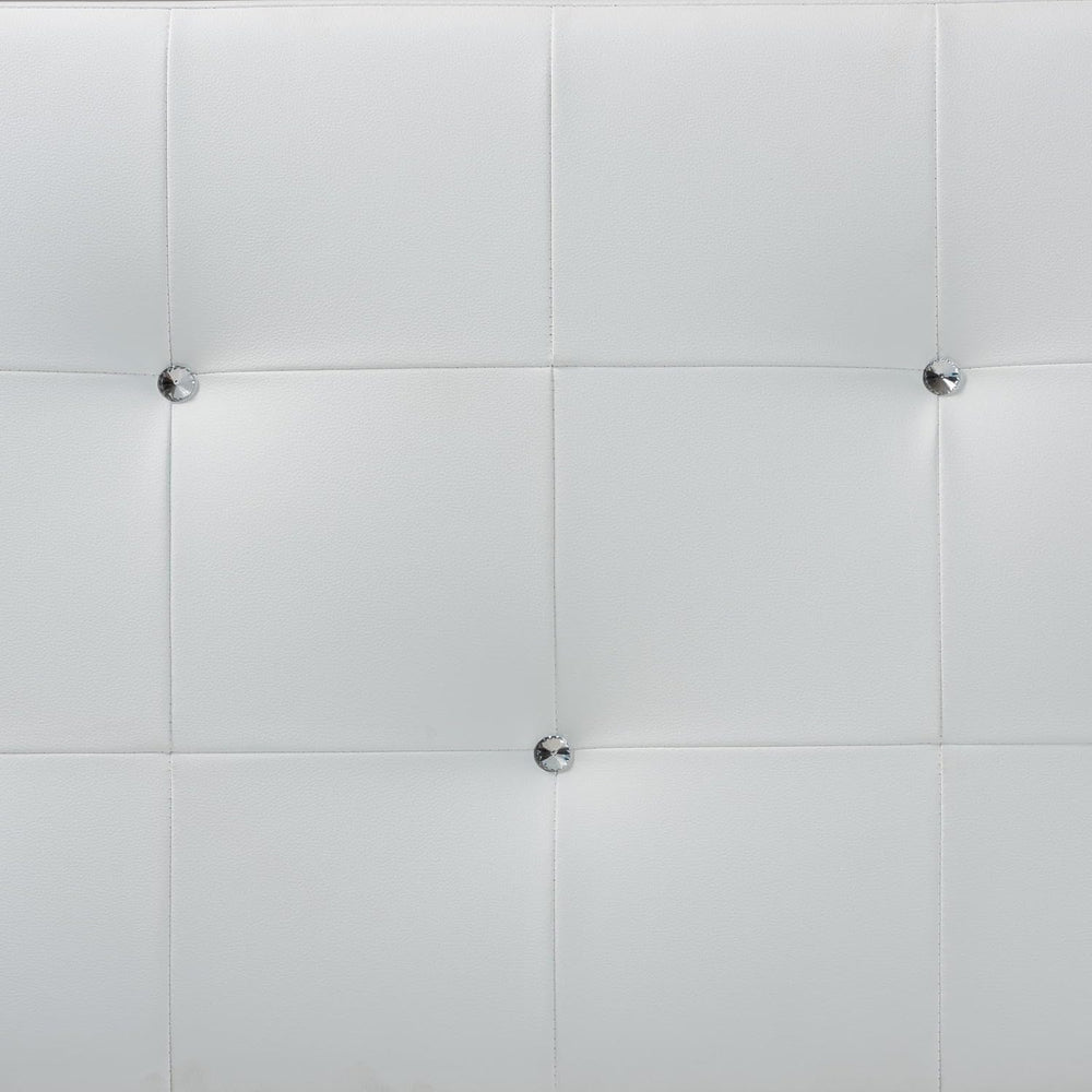 Pemberly Row Modern Faux Leather Tufted Queen Panel Headboard, 22.5" H x...