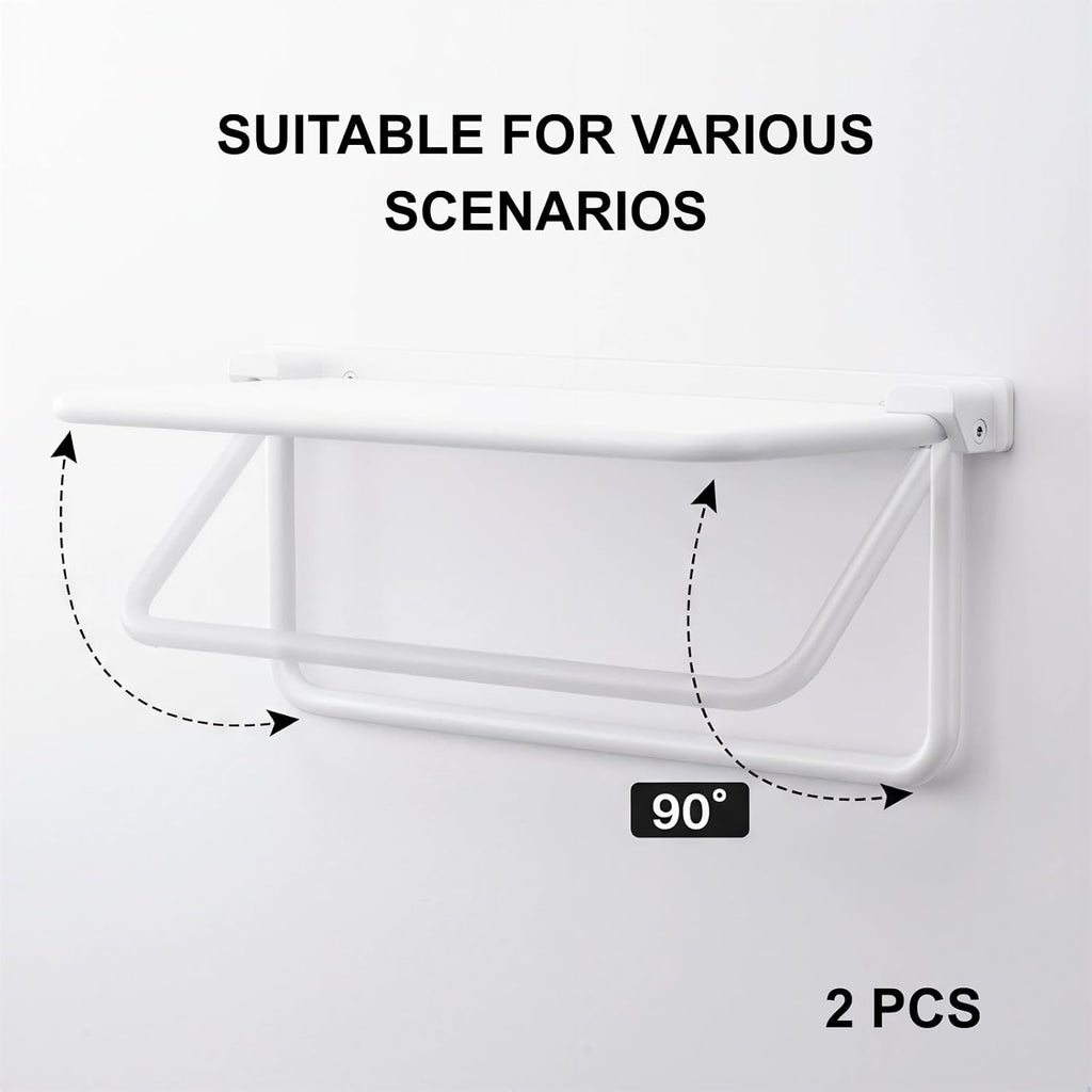 Foldable RV Shoe Rack, 13INCH Aluminum Wall-Mounted Camping Shoe Organizer, 90° Foldable Design for Space Saving, Easy Install Shoe Holder for RV, Camper, Tiny House, Apartment