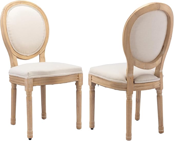 French Country Dining Chairs Set of 2,Farmhouse Upholstered Dining Room Chair...