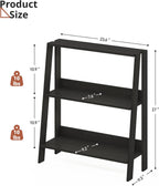 2 Tier Bathroom Ladder Shelf, Bathroom Ladder Shelves, Storage Organizer for Small Space, Freestanding Open Shelving Display Stand for Living Room Bedroom Kitchen, Black