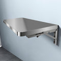 304 Stainless Steel Folding Wall Shelf Wall Mount Kitchen Storage Shelves Rounded Corners Food-Grade Folding Table Thickened Bracket for Laundry Room Garage Restaurant.(70x40cm/27.6x15.7in)