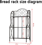 Kitchen Metal Bakers Rack Microwave Oven Stand Kitchens with Storage Three-Tiered Kitchen Organization Shelf Rack, 27" x 13.75" x 48.6",Antique Bronze