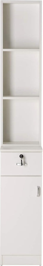 BarberPub Locking Wall Mount Hair Styling Barber Station with Drawer Storage Beauty Salon Spa Equipment 3036-1 (White)