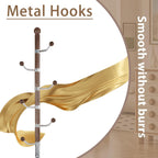 Solid Wooden Coat Rack Stand, Coat Racks Freestanding with 6 Hooks, Natural Birch Wood Coat stands with Sturdy Round Base, Tree Coat Hanger Standing for Entryway Bedroom Office (Walnut)