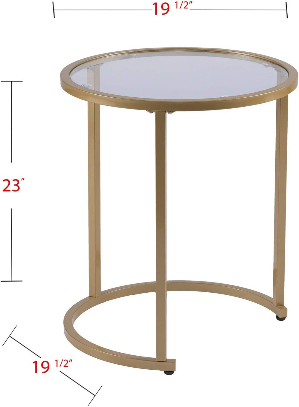 SEI Furniture Evelyn Glam Nesting Side Table 2pc Set, Gold (AMZ2924KC)