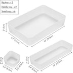 Poeland 10 Pcs Drawer Organizer Tray Storage Box for Bedroom Dresser Bathroom Kitchen, Frosted