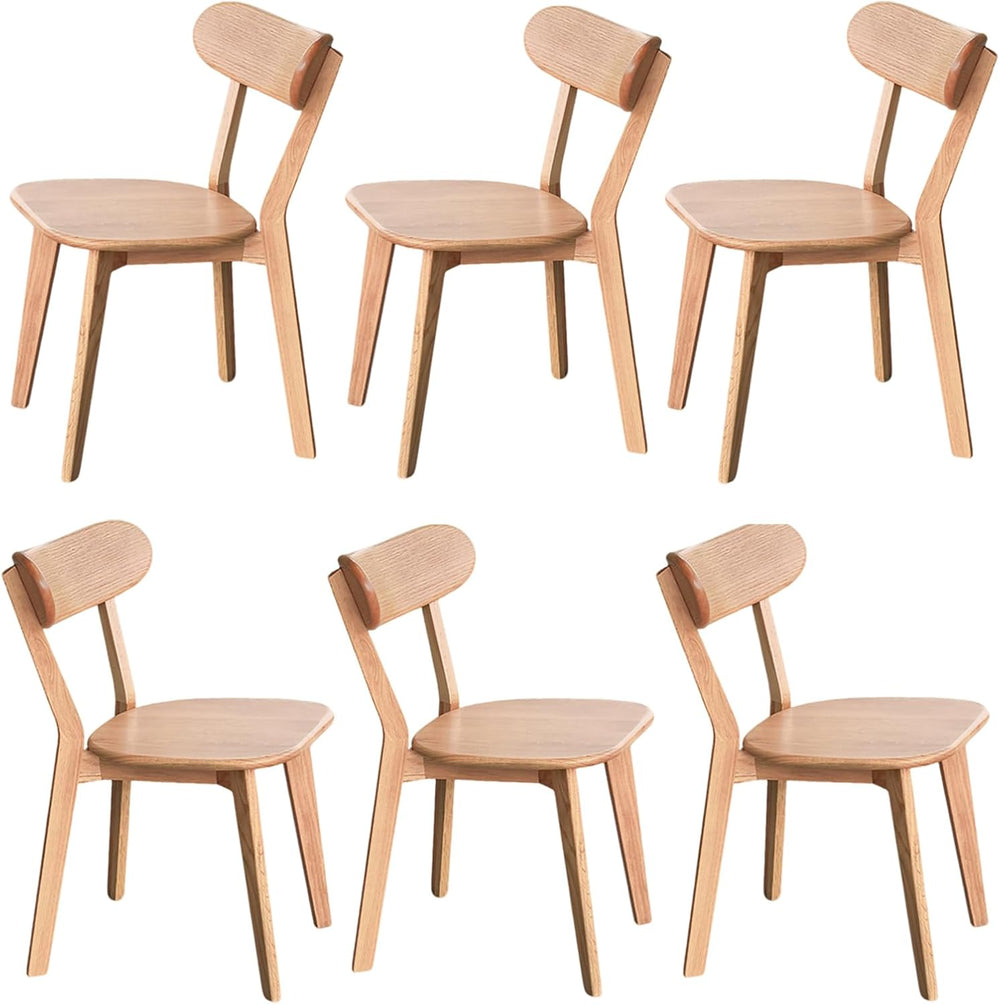 Solid Oak Wood Dining Chairs Set of 6 | Heavy Duty 400 lbs Commercial Grade |...