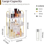 Aveniee Bathroom Counter Organizer, 3 Tier Perfume Skin Care Countertop Storage Shelf, Vanity Makeup Tray for Cosmetic Skincare Lotion,Clear