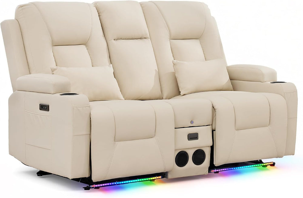 URRED Wall Hugger Power Reclining Loveseat Sofa，Beige：68.1" - 2 Seats | ...