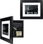 Hidden Gun Storage - Gun Safe Pistol Storage, 11"x14" Matted to 8"x10" Concealment Furniture Secret Decor Solid Wooden Handgun Picture Frames Box