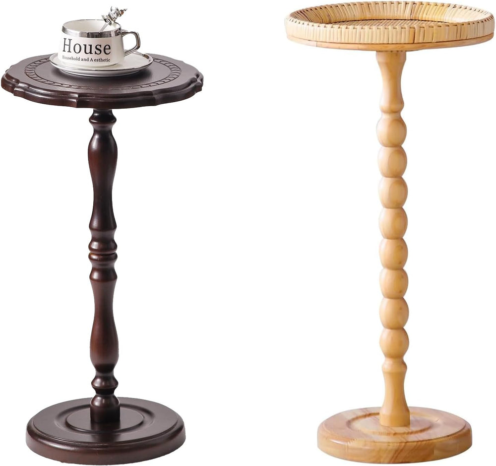Solid Wood Round Side Table,mall Drink Table for Small Spaces,Round Side Tabl...
