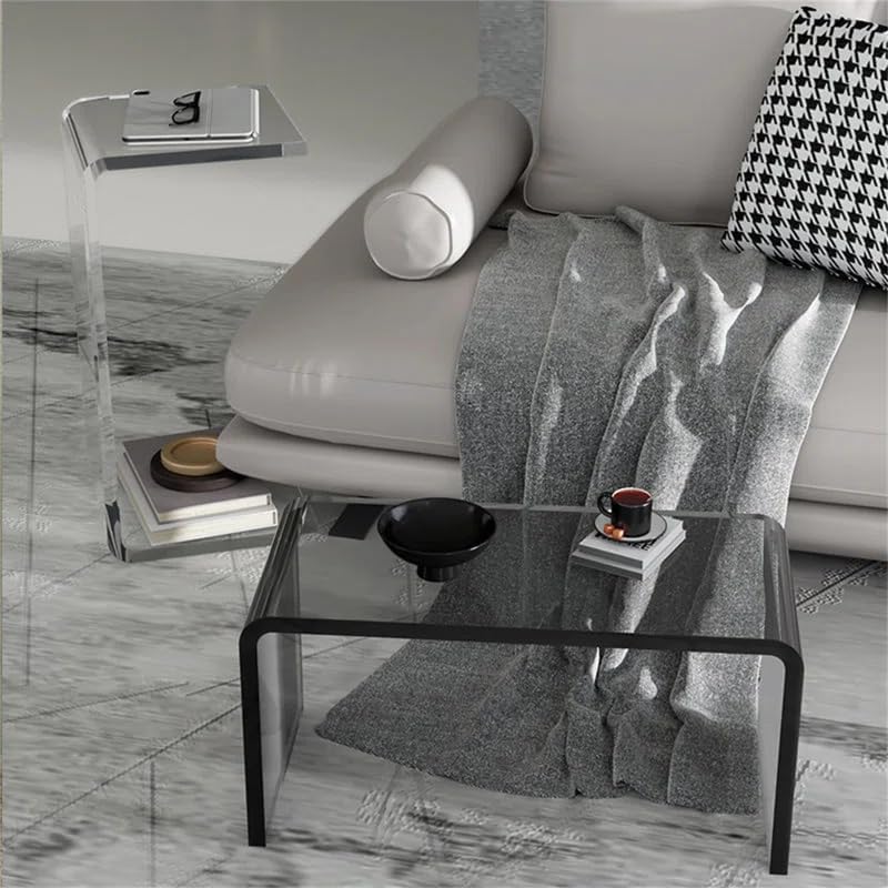 Side Table,C Shaped End Table, Acrylic Sofa Side Table, Bedside Table for Bed...