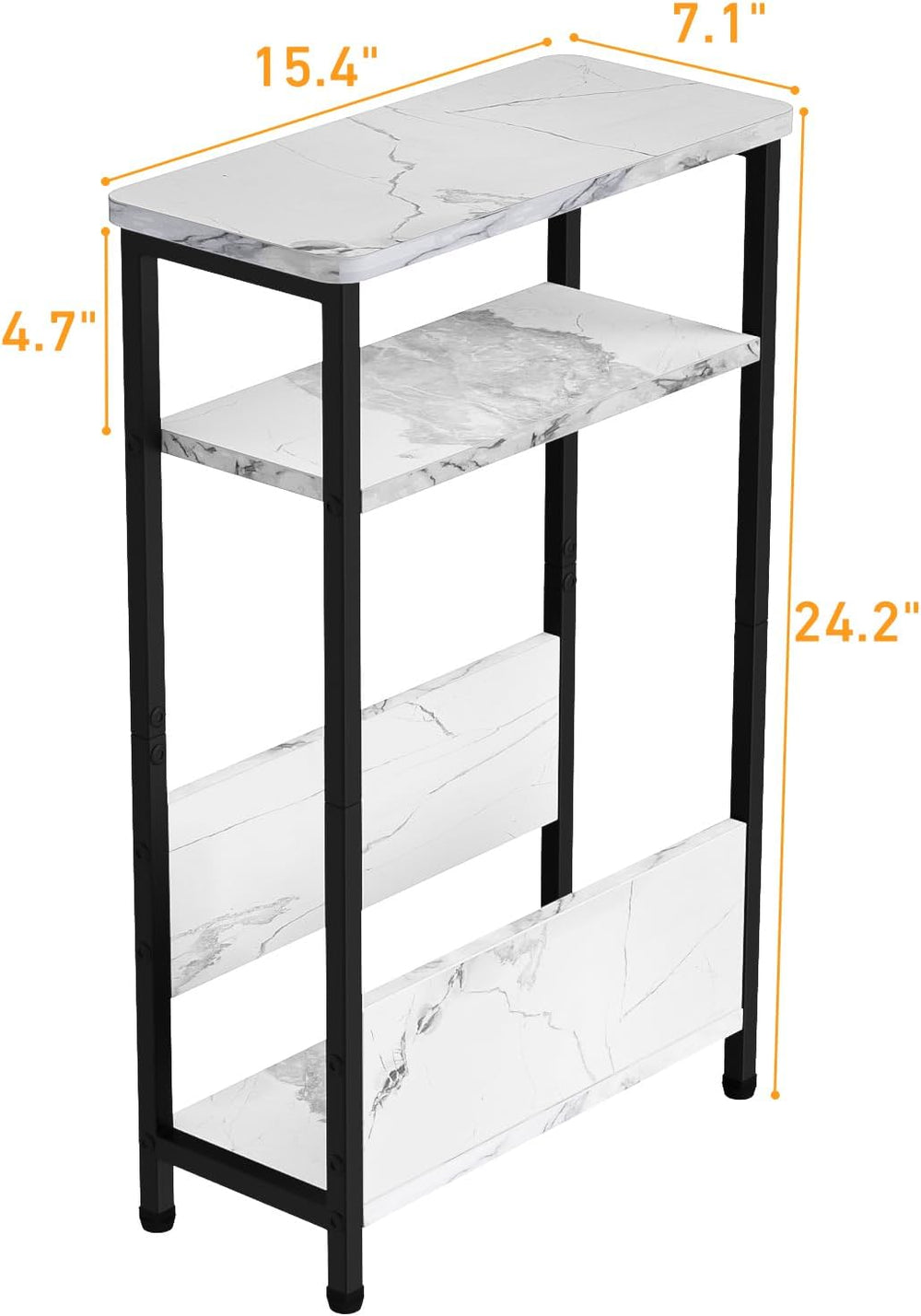 THUMEYE 7.1" Narrow Side Table for Small Spaces, 3 Tier Small End Table ...