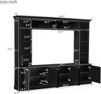 Marzzi Wall Unit TV Stand TVs up to 70", Modern Entertainment Center with 6 Doors Storage Cabinets, Bridge and Bookshelves, Large Media Console, Adjustable Shelves, Painted Finish